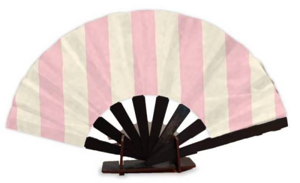Abanico Lona rosa y crudo