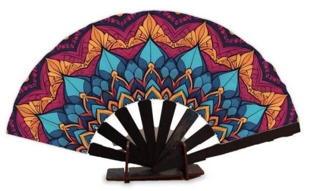 Abanico Mandala cálida
