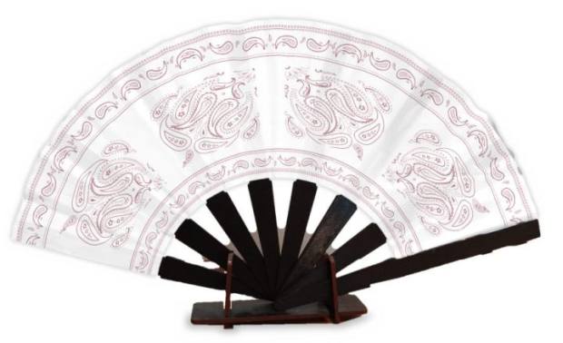 Abanico Pañuelo paisley rosa viejo